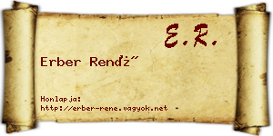 Erber René névjegykártya